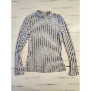 Shein Long Sleeve Ribbed Mock Neck Girls ‎ Size 11-12 Y Gray